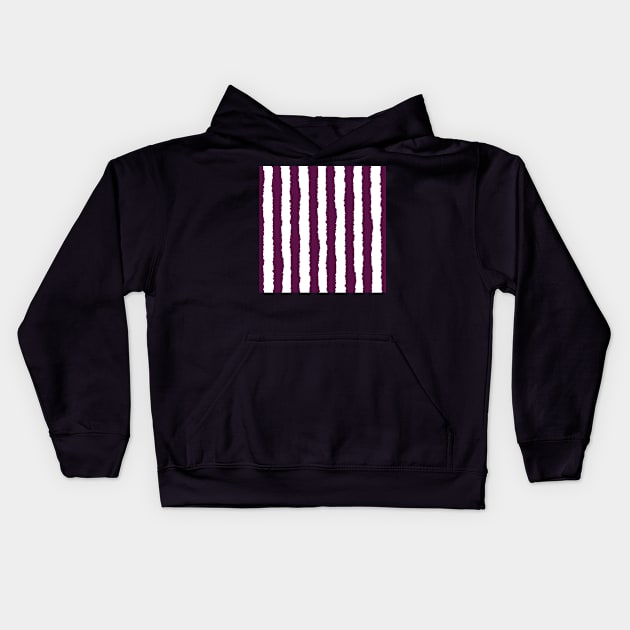 Purple Vertical Stripe Pattern Kids Hoodie by 2CreativeNomads